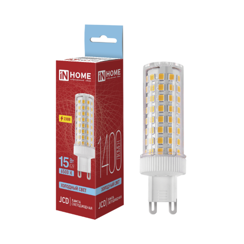 Лампа светодиодная LED-JCD 15Вт 230В G9 6500К 1400Лм IN HOME - Фото