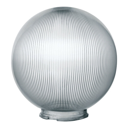 UFP-P250В SMOKE Рассеиватель призматический с насечками в форме шара для садово-парковых светильников, Диаметр 250мм, Тип соединения с крепежным элементом посадочный, Материал САН-пластик, Цвет дымчато-серый, Упаковка 4 шт, в групповой картонной коробке. 