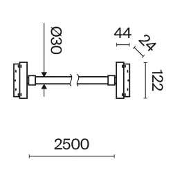 Трековый подвесной светильник Tau Exility 3000K 50Вт 360° (Черный)