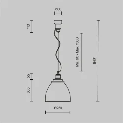 Подвесной светильник Bellevue E27х1 60Вт (Черный)