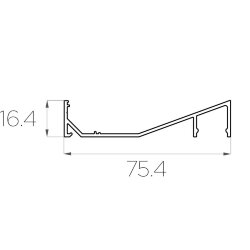 Профиль накладной алюминиевый для карниза LC-LPK-1675-2 Anod