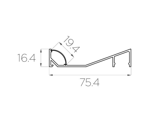 Профиль накладной алюминиевый для карниза LC-LPK-1675-2 Anod - фото 3
