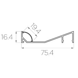 Профиль накладной алюминиевый для карниза LC-LPK-1675-2 Anod