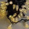 Гирлянда «Шишки» 10м Тепло-Белая 220В, 100 LED, Провод Черный Каучук 2,3мм, IP65. Фото 2.