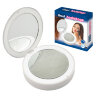 ULK-F70 2AAA WHITE Зеркало карманное с подсветкой 1Х+2Х, На батарейках 2AАА не в-к, Белый - фото 8
