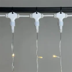 Гирлянда Занавес 2 x 3 м Тепло-Белый 220В, 600 LED, Провод Прозрачный ПВХ, IP54