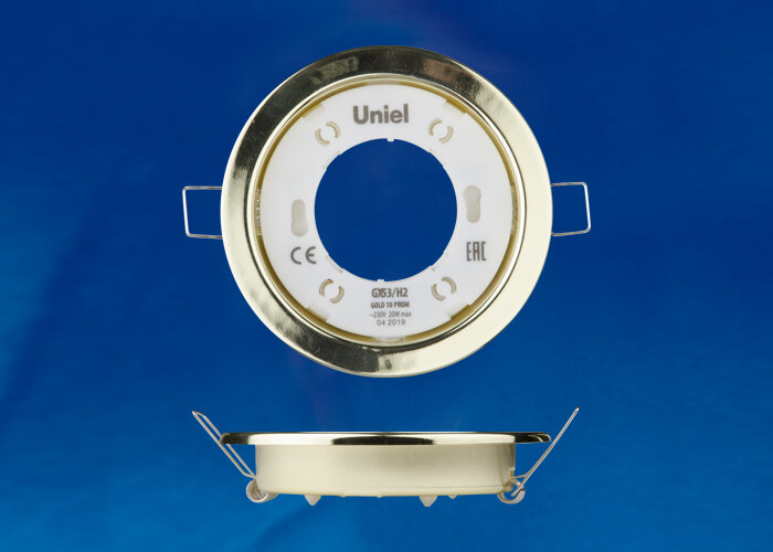 GX53/H2 GOLD 10 PROM Светильник ультратонкий встраиваемый. В составе набора из 10шт. Корпус золото. Картон. - фото