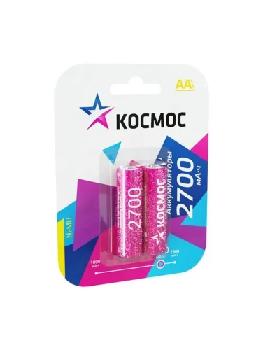 Аккумулятор AA/R6 2700мА.ч NI-MN BP-2 (блист.2шт) КОСМОС KOCR6NIMH2700MAH2BL - фото