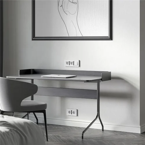 Рамка из поликарбоната на 3 поста Split белый/черный, soft-touch W0033068 - фото 3