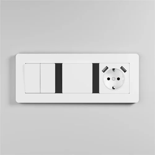 Рамка из поликарбоната на 3 поста Split белый/черный, soft-touch W0033068 - фото 7