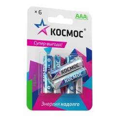 Элемент питания алкалиновый AAA/LR03 BP-6 (блист.6шт) КОСМОС KOCLR03BL6