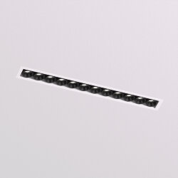 Встраиваемый светильник SPACE со светодиодом под шпатлевку L240mm 220V 20W 38° 4000К IP20 белый/черный алюминий, Denkirs DK2532-WB