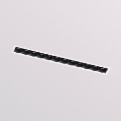 Встраиваемый светильник SPACE со светодиодом под шпатлевку L240mm 220V 20W 38° 4000К IP20 белый/черный алюминий, Denkirs DK2532-WB