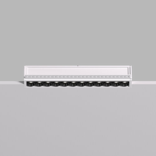 DK2532-WB Встраиваемый светильник SPACE со светодиодом под шпатлевку L240mm 220V 20W 38° 4000К IP20 белый/черный алюминий. Фото 3