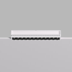 Встраиваемый светильник SPACE со светодиодом под шпатлевку L240mm 220V 20W 38° 4000К IP20 белый/черный алюминий, Denkirs DK2532-WB