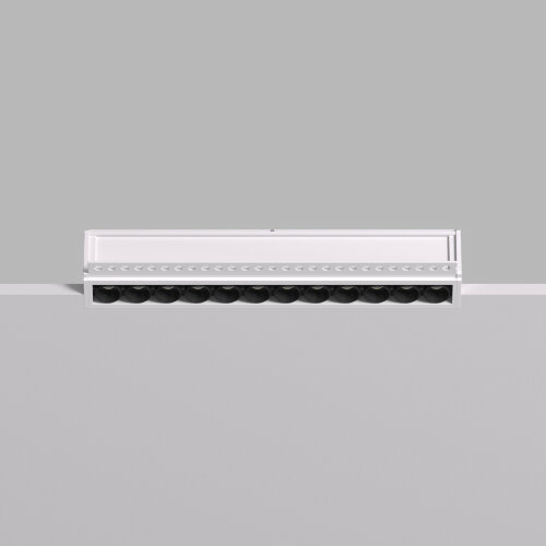 DK2532-WB Встраиваемый светильник SPACE со светодиодом под шпатлевку L240mm 220V 20W 38° 4000К IP20 белый/черный алюминий. Фото 4