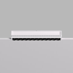 Встраиваемый светильник SPACE со светодиодом под шпатлевку L240mm 220V 20W 38° 4000К IP20 белый/черный алюминий, Denkirs DK2532-WB