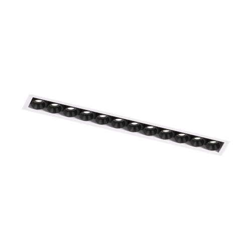 DK2532-WB Встраиваемый светильник SPACE со светодиодом под шпатлевку L240mm 220V 20W 38° 4000К IP20 белый/черный алюминий. Фото 6