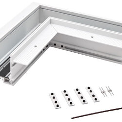 'Коннектор угловой потолочный встраиваемый SY Белый Муар , Серебро, SY-601901-RC-CN-1-WHMR-PCB 016477