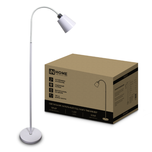 Светильник напольный под лампу ТНО 01-Е27Б 230В белый плафон, белый корпус IN HOME - Фото