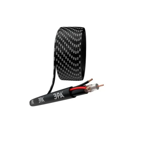 Кабель для аналогового видеонаблюдения K-0.75-PE КВК-П-2+2х0.75кв.мм 200м черн. Эра Б0052735 - фото