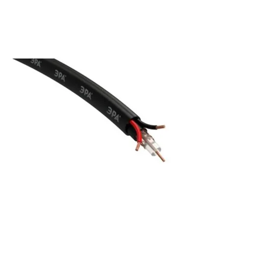 Кабель для аналогового видеонаблюдения K-0.75-PE КВК-П-2+2х0.75кв.мм 200м черн. Эра Б0052735 - фото 2