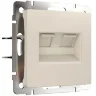 Розетка двойная Ethernet RJ-45 (айвори матовый) W1181162 - фото