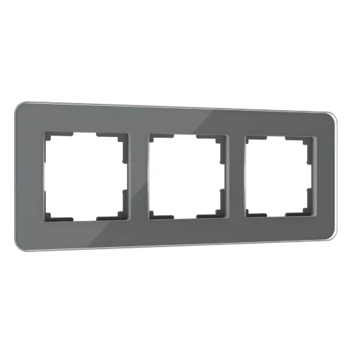 Рамка из стекла на 3 поста Elite графит W0032440 - фото