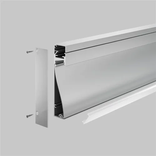 Алюминиевый профиль плинтус 80×18 (Серебро, 2 м), ALM-8018-S-2M (Серебро) - фото 5