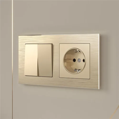 Рамка из металла на 2 поста Аluminium шампань алюминий W0021711 - фото 2