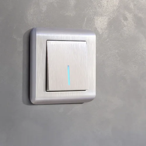 Выключатель одноклавишный с подсветкой (перламутровый рифленый) W1110113 - фото 2