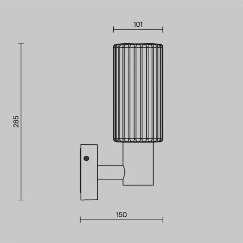 Настенный светильник Рубчик / Rib E27x1 23Вт IP 65 (Черный) O502WL-01B - фото 8