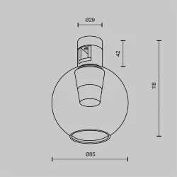 Трековый светильник Пузырь / Bubble Flarity 4000K 2Вт 120° (Латунь) TR148-1-3W4K-BS
