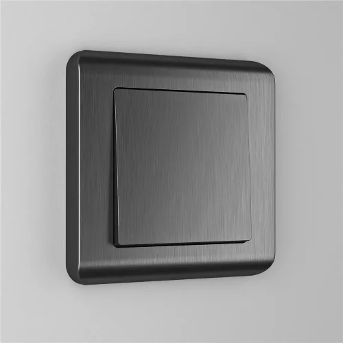 Выключатель одноклавишный проходной (графит рифленый) W1112004 - фото 2