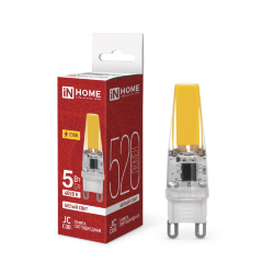 Лампа светодиодная LED-JCD-COB 5Вт 230В G9 4000К 520Лм IN HOME