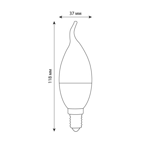 LED-CW37-6W-4000K-E14-FR-DIM-SLS Лампа светодиодная, диммируемая, Форма свеча на ветру, матовая, Белый свет 4000K - фото 4