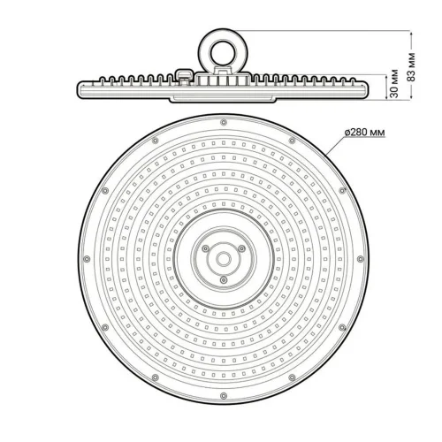 Светильник светодиодный PHB NLO 02 100Вт 5000К IP65 90град. ДСП для высоких пролетов (high bay) Pro JazzWay 5040397 - фото 5