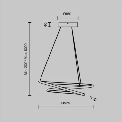 Подвесной светильник Nola 2600-3500К 39Вт (Латунь)