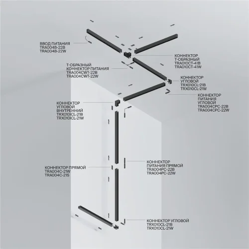 Шинопровод 1м Gravity накладной/подвесной белый (Белый) - фото 2