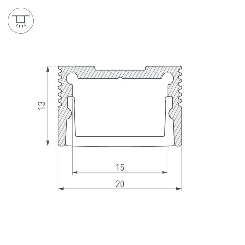 Профиль SL-SLIM20-H13-2000 BLACK (Arlight, Алюминий) - фото 4