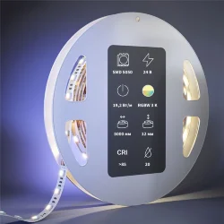 Светодиодная лента   Ultra 24В 5050 19,2Вт/м RGBW 3000К 5м IP 20 201134 (Белый)