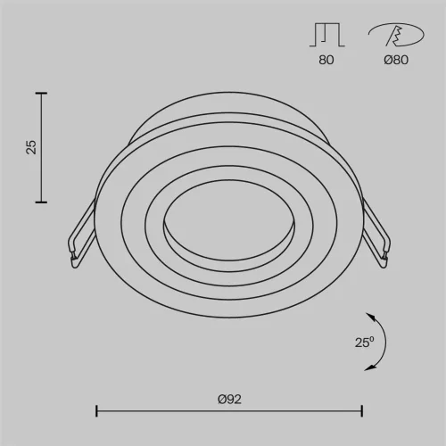 Встраиваемый светильник Atom GU10 10Вт (Серебро) - фото 2