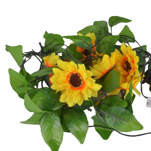 USL-S-138-PT2300 SUNFLOWERS Садовая гирлянда на солнечной батарее Подсолнухи, 24 светодиода, Теплый белый свет, 1xАА Ni-Mh аккумулятор в-к, IP44, TM Uniel - фото 2