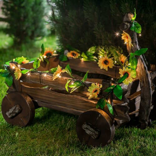 USL-S-138-PT2300 SUNFLOWERS Садовая гирлянда на солнечной батарее Подсолнухи, 24 светодиода, Теплый белый свет, 1xАА Ni-Mh аккумулятор в-к, IP44, TM Uniel - фото 3