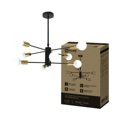Люстра под лампу LOFT SPUTNIK-8E27-BLT 8хЕ27 черный, латунь IN HOME