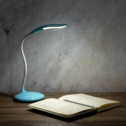 TLD-558 Blue-LED-280Lm-5000K-Dimmer Светильник настольный, 3W, Сенсорный выключатель, Голубой