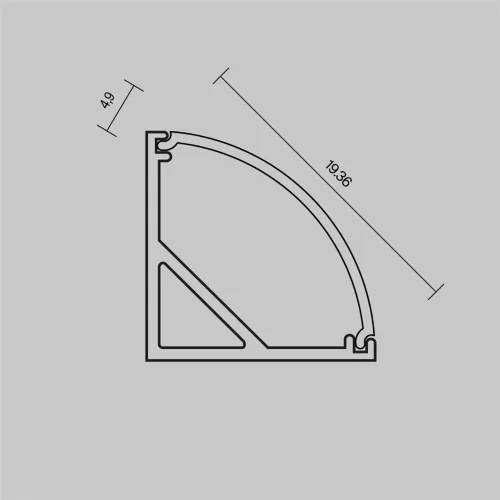 Рассеиватель для профиля 16×16 (Дуга, Чёрный, 2 м), ALM-1616R-B-DF-2M 642027 (Черный) - фото 2