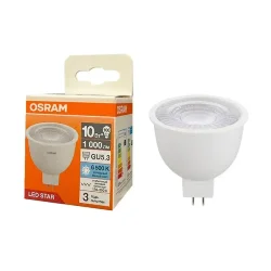 Лампа светодиодная MR16 10W/6500K (=100W) 90° 230V GU5.3 | LED Star 3Y | - OSRAM
