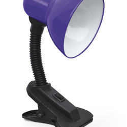 Светильник настольный под лампу на прищепке СНП 21Ф-E27 230В ФИОЛЕТОВЫЙ (с подвесом) IN HOME