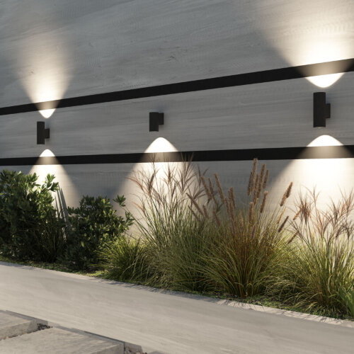 DK9820-BK Настенный уличный светильник BORG, IP65, 10 Вт, 3000К, черный, алюминий. Фото 6